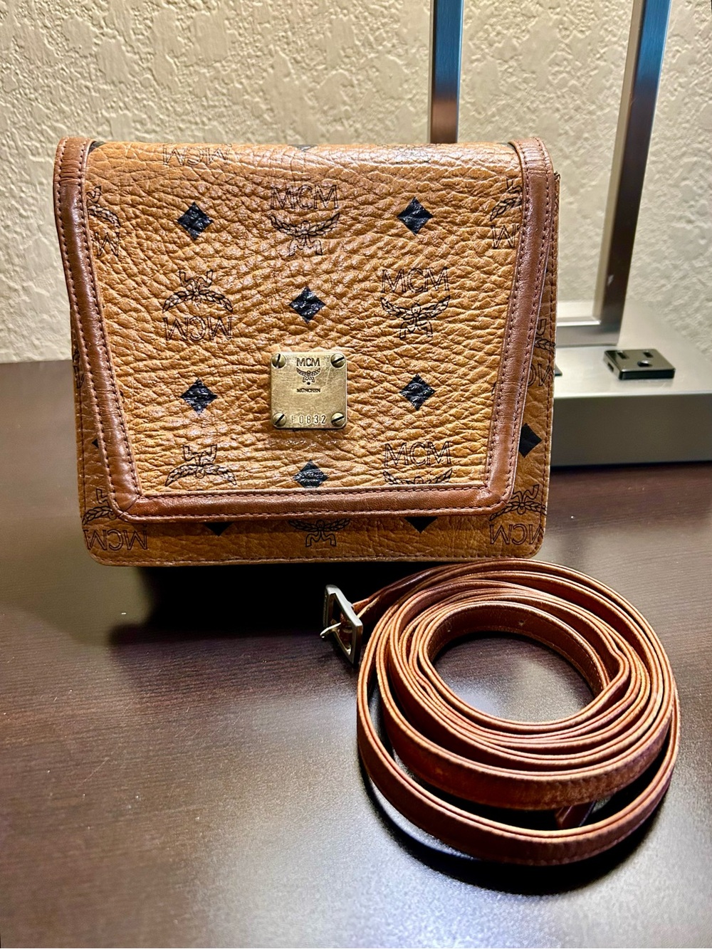 MCM Cognac Monogram Crossbody 💫
